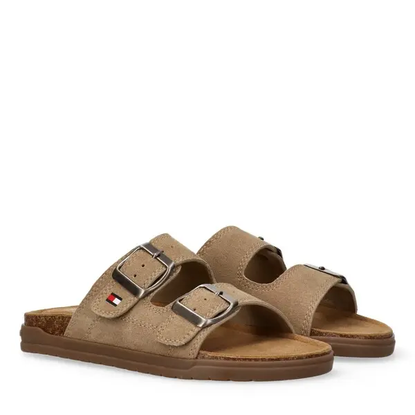 Suede Double-Buckle Slides 3 Image
