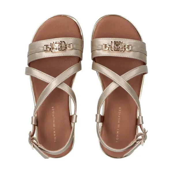 Strappy Sandals With Gold Glitter Accents 1 Image