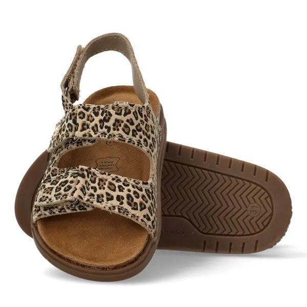 Leopard Print Double-Strap Cork Sandals 2 Image