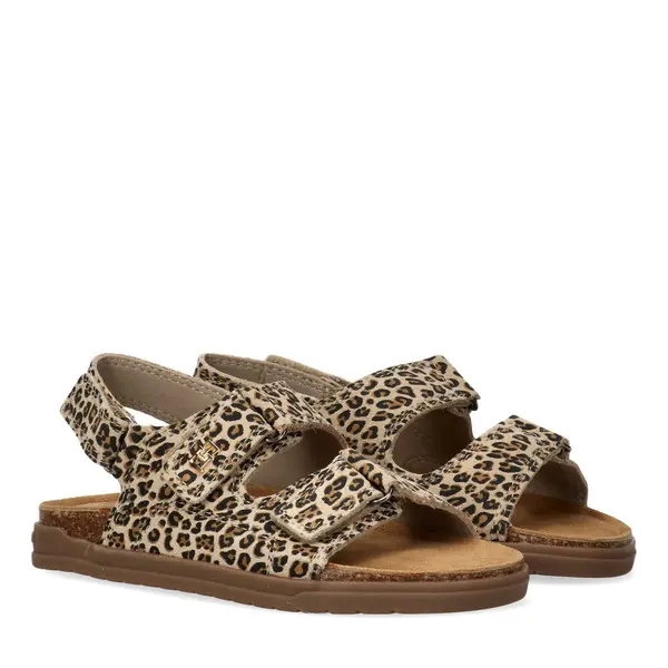Leopard Print Double-Strap Cork Sandals 3 Image