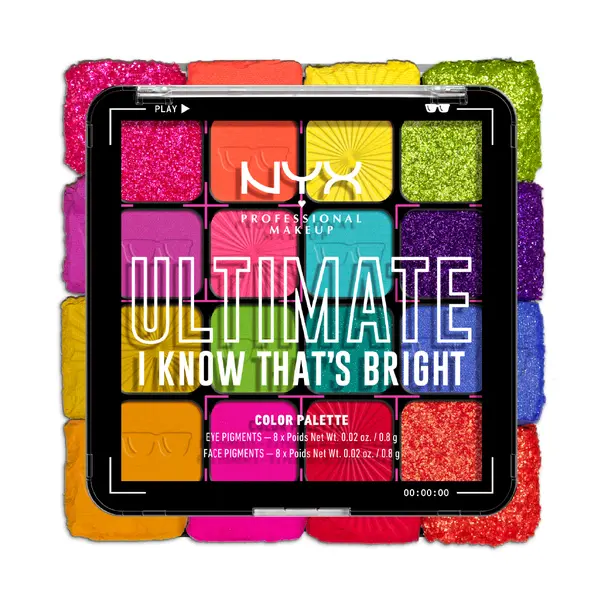 Nyx Professional Makeup Ultimate Shadow Palette - 04 I Know Thats Bright 1 Image