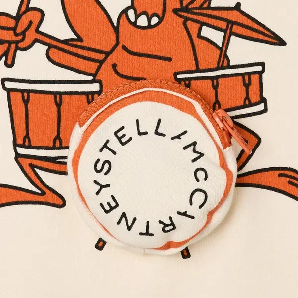 Sweatshirt with Drumming Lobster Graphic and 3D Pouch 1 Image