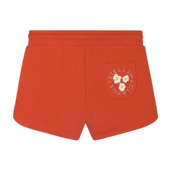 Orange Daisy Pocket Sweat Shorts 1 Image