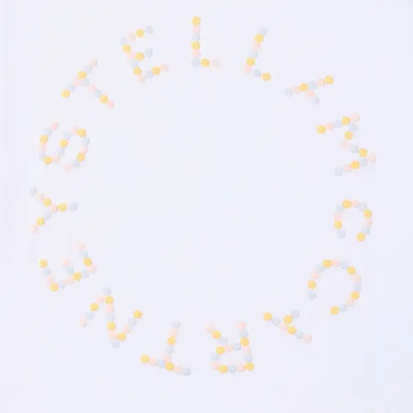 Pastel Floral Stud Circle Logo Short Sleeve T-Shirt 1 Image