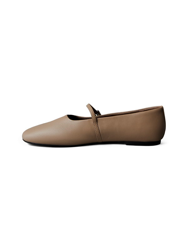 Square Toe Leather Ballerinas 1 Image