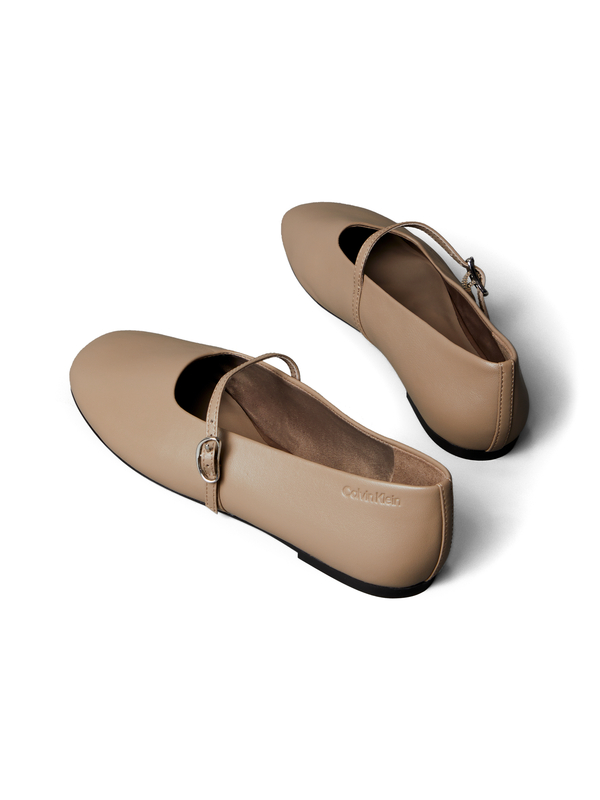 Square Toe Leather Ballerinas 3 Image