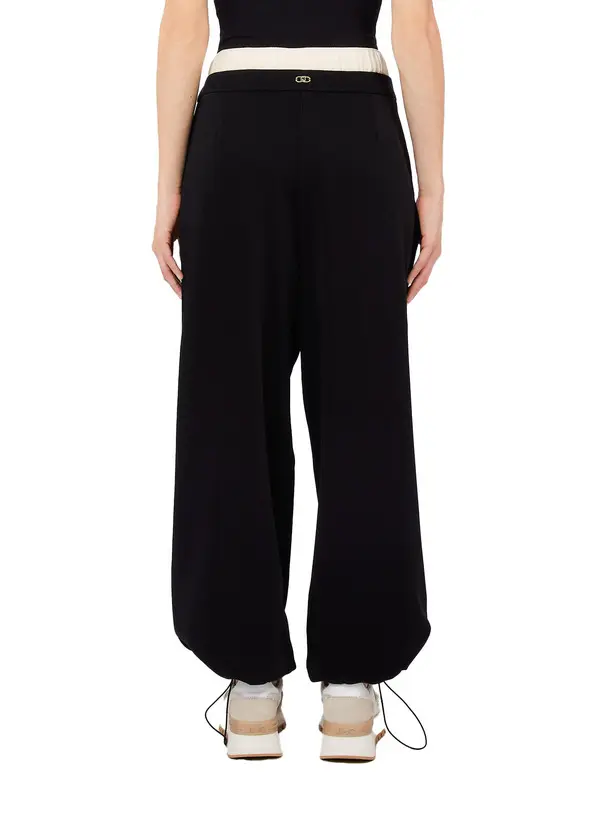 Slouchy Trousers with Double Waistband 1 Image