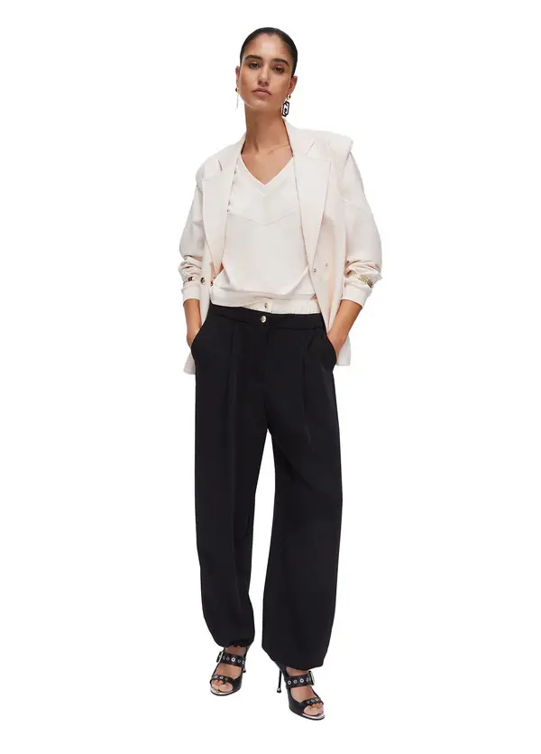 Slouchy Trousers with Double Waistband 2 Image