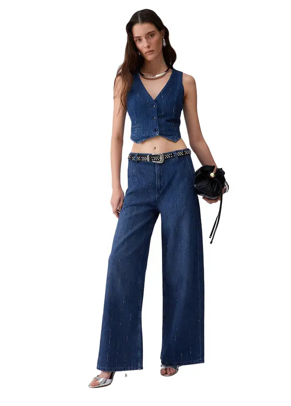 Flared Jeans with Rhinestones 2 Image