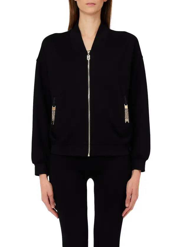 Lightweighted Sweater with Zip and Chain 3 Image