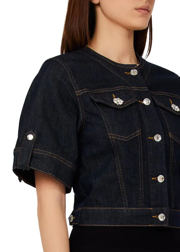 Short-Sleeve Denim Jacket 1 Image