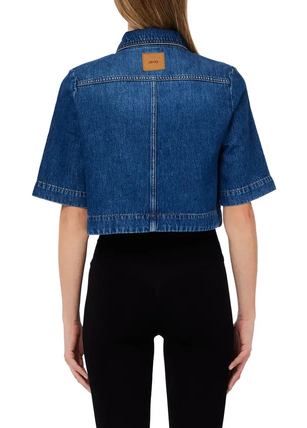 Cropped Denim Shirt 2 Image