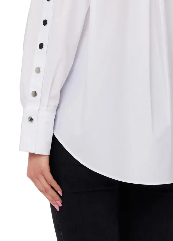 Poplin Shirt with Buttoned Arms 1 Image
