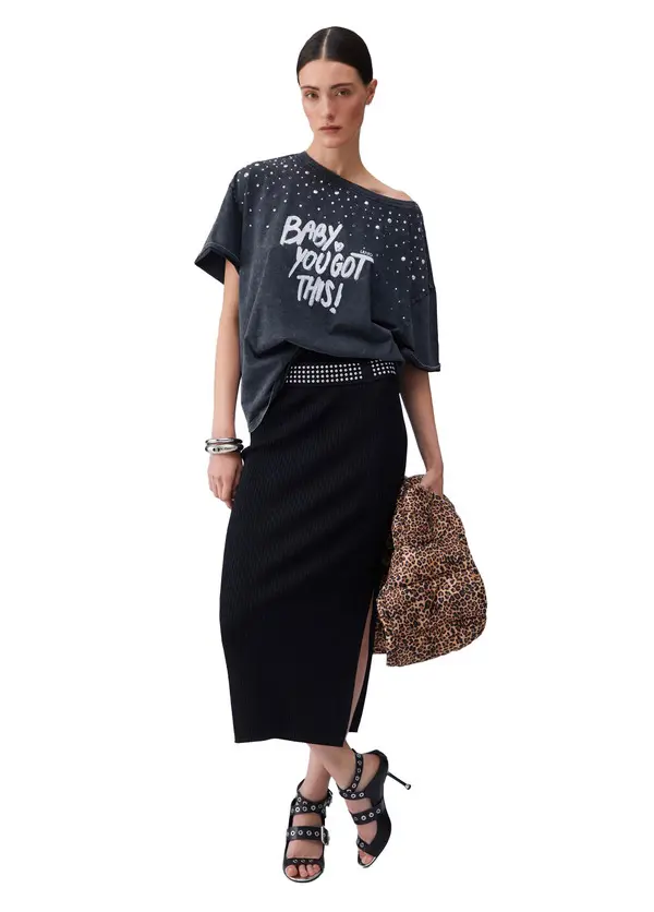 Oversized Short Sleeve T-shirt with a "BABY YOU GOT THIS!print 3 Image