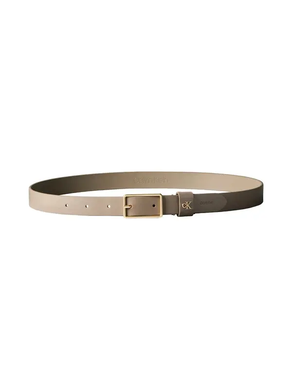Square Logo Buckle Leather Belt  1 Image