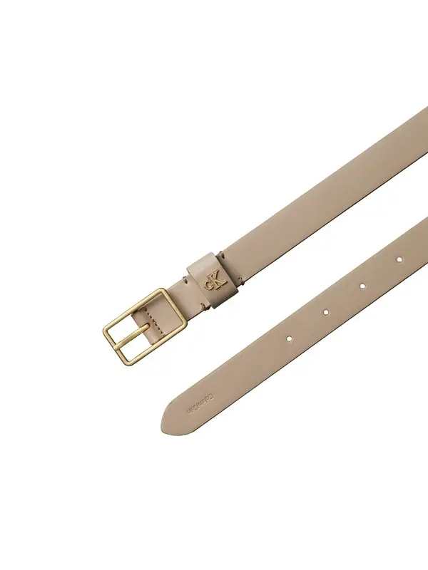 Square Logo Buckle Leather Belt  2 Image