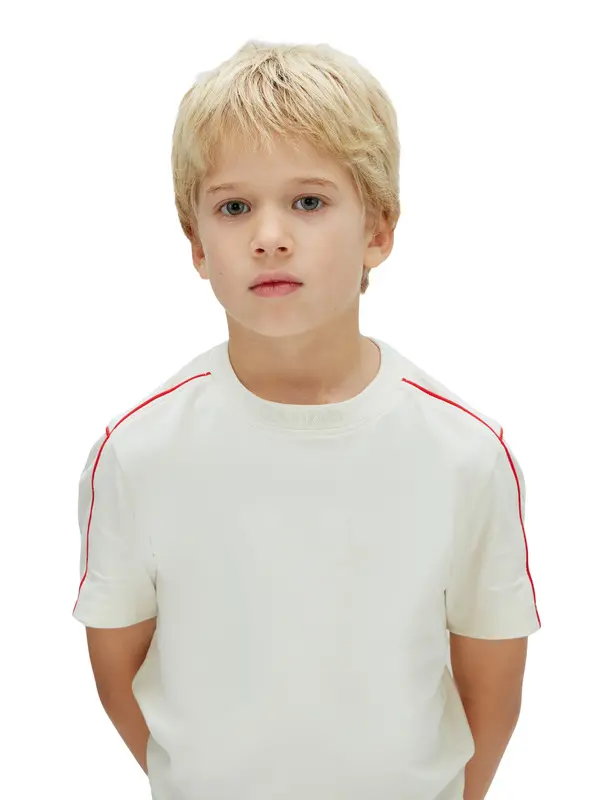 Taped Shoulder Logo Short Sleeve T-Shirt 1 Image