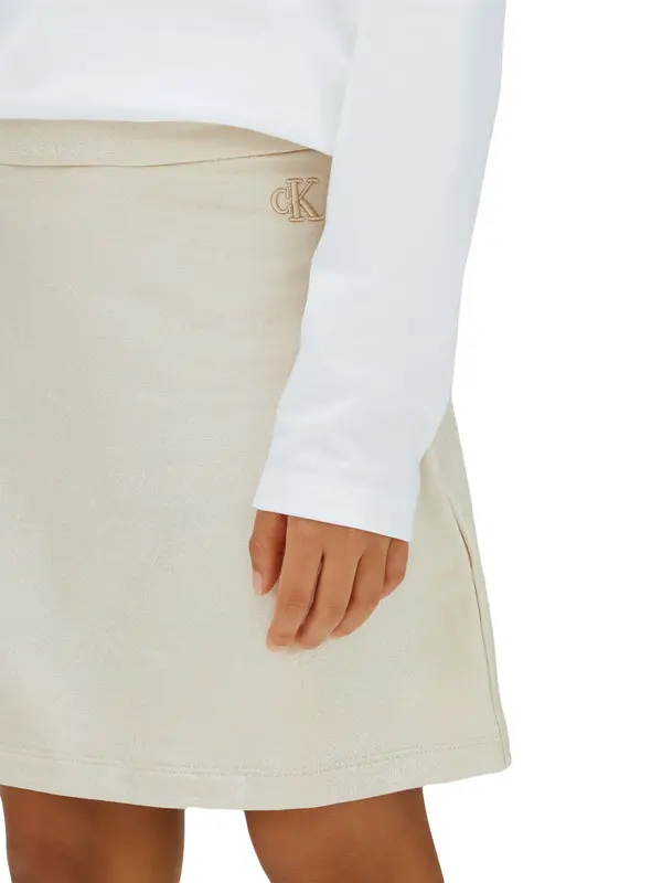 Shimmer Mini Skirt with Embroidered CK Monogram 1 Image