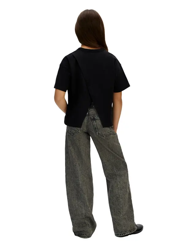 Kids Girls Boxy Folded Back T-shirt 3 Image