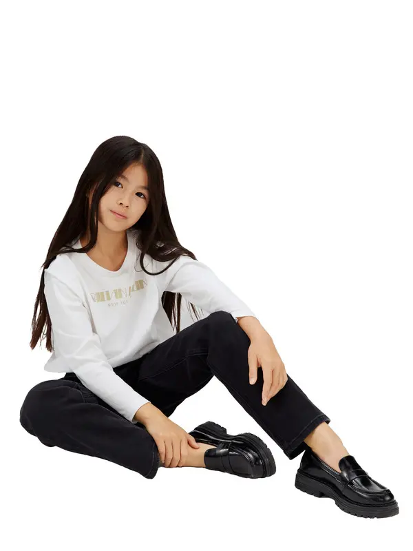 Kids Girls Boxy Logo Long Sleeve T-shirt 1 Image