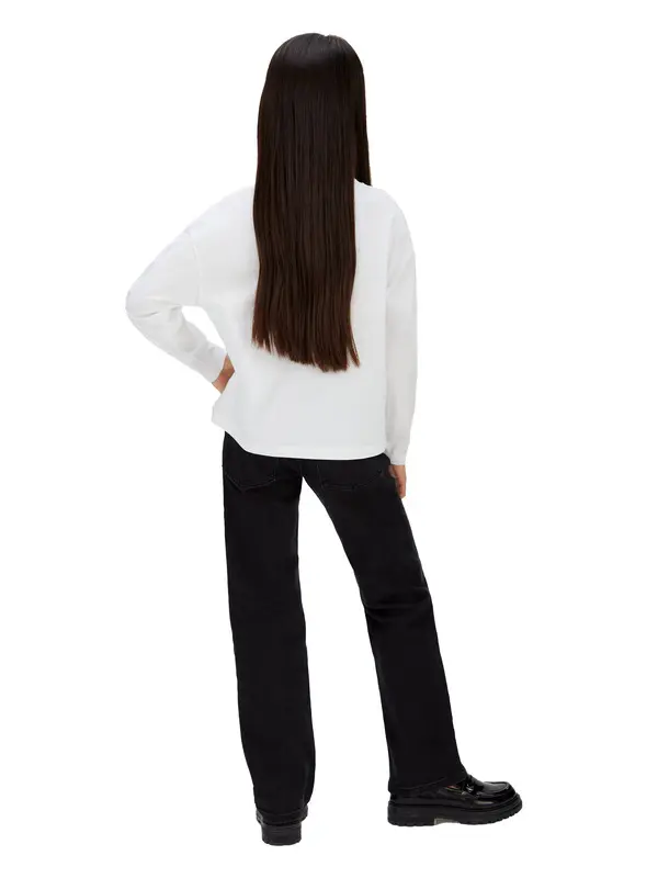 Kids Girls Boxy Logo Long Sleeve T-shirt 4 Image