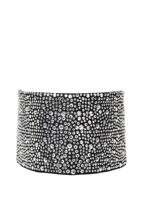 Rhinestone Satin Collar  1 Image