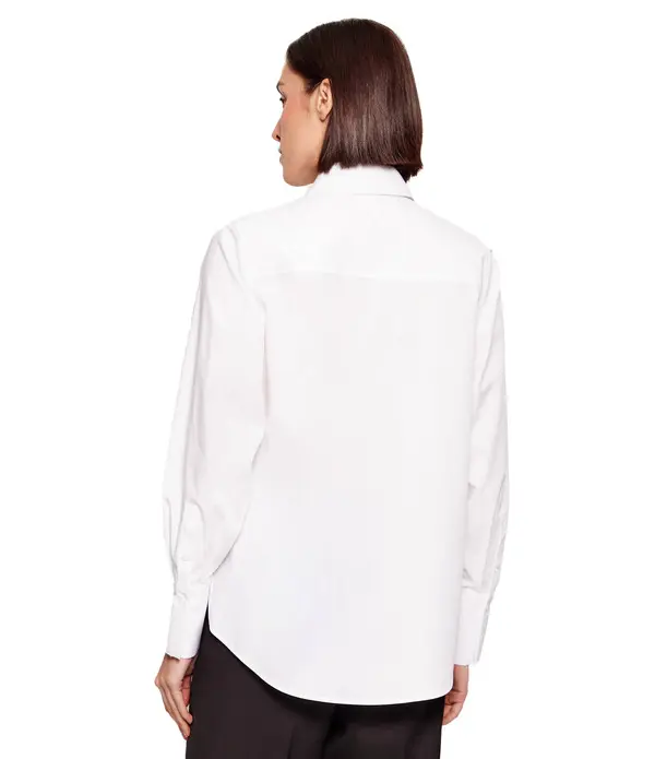 Long Sleeve Poplin Shirt with Gold Buttons 1 Image