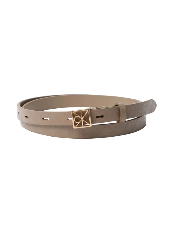 Full Grain Leather Skinny Logo Belt 1 Image