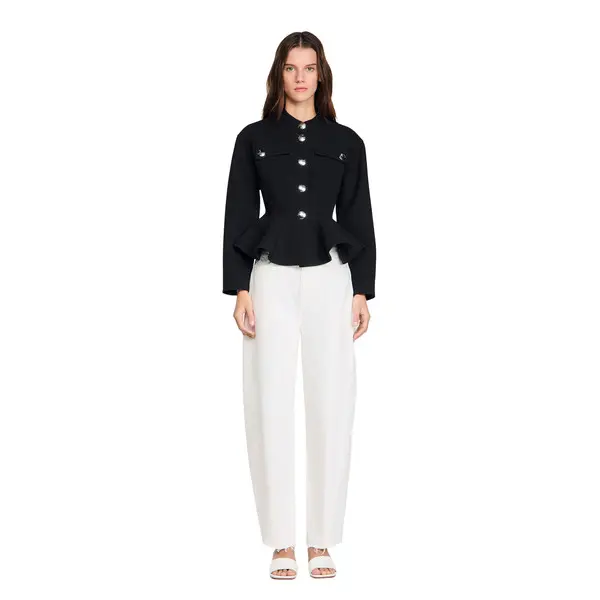 Cropped Ruffled Peplum Jacket 1 Image