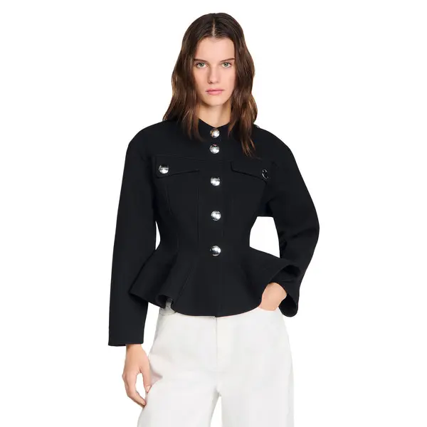 Cropped Ruffled Peplum Jacket 3 Image
