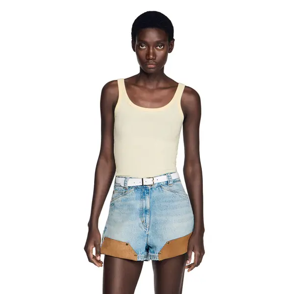 Ribbed Sleevless Top 2 Image