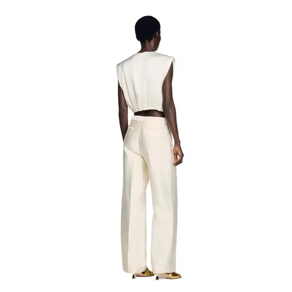 Boulogne Pleated Satin Crop Top 2 Image