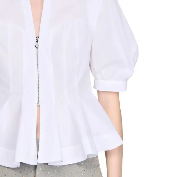 Zipped Peplum Shirt 1 Image
