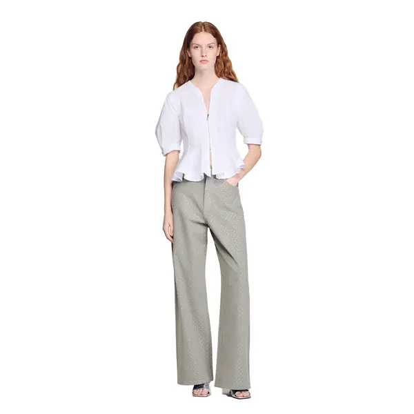 Zipped Peplum Shirt 3 Image