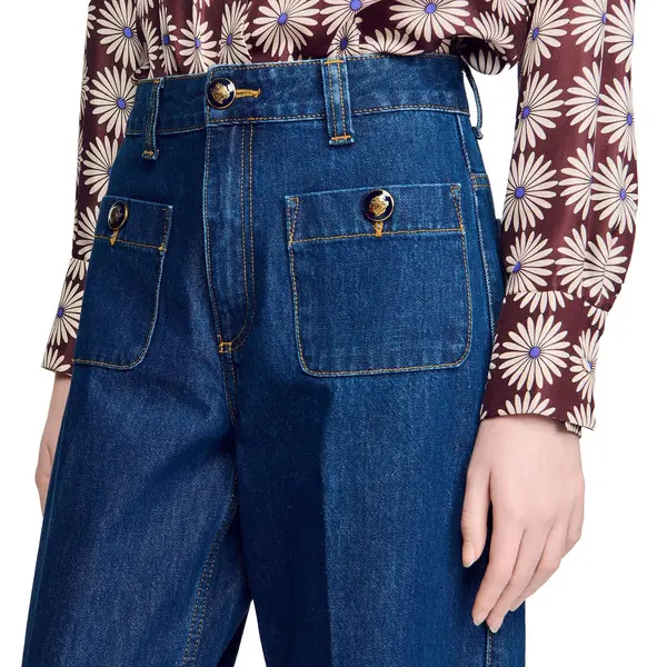 Raw Straight Patch Pocket Jeans 2 Image