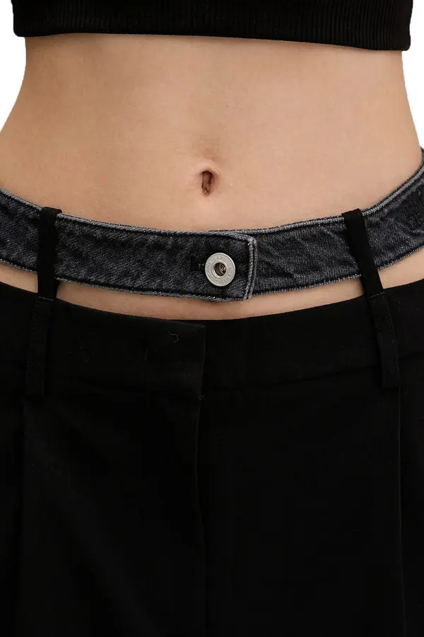 Double Waistband Relaxed Fit Trousers 1 Image