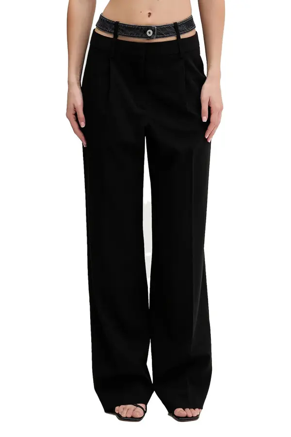 Double Waistband Relaxed Fit Trousers 3 Image