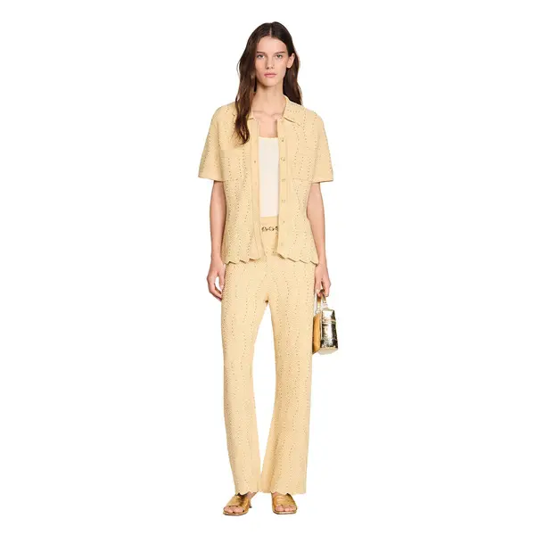 Rhinestone Knit Trousers 4 Image