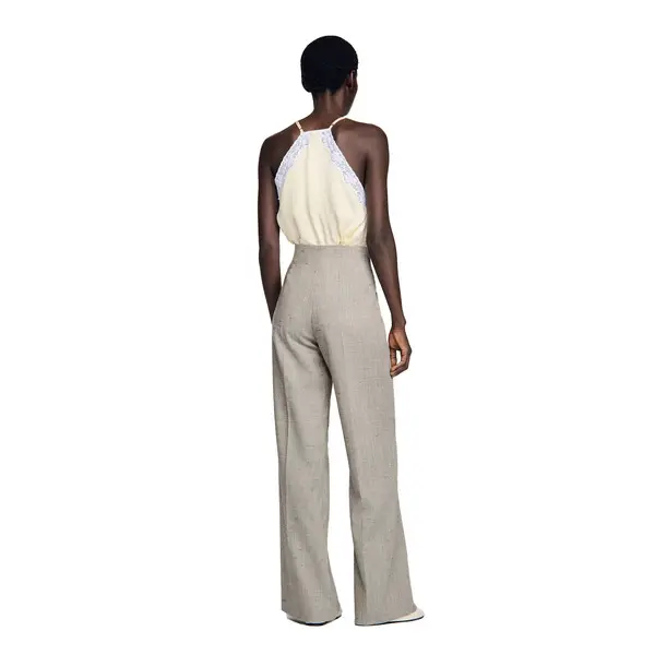 Wide-Leg Checked Wool Trousers 2 Image