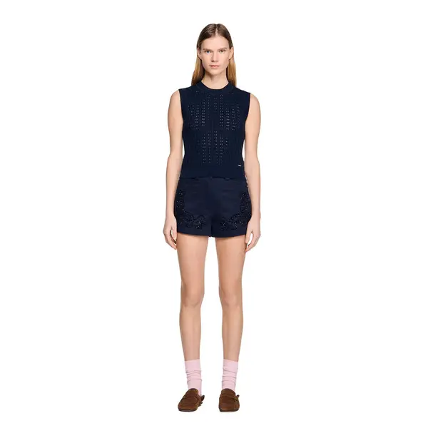 Fidele Textured Cropped Knit Top 1 Image