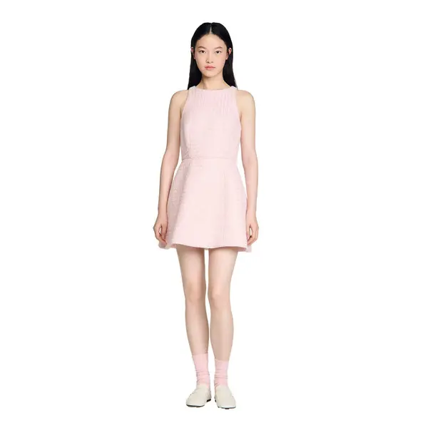 Sequin Tweed Short Dress 1 Image