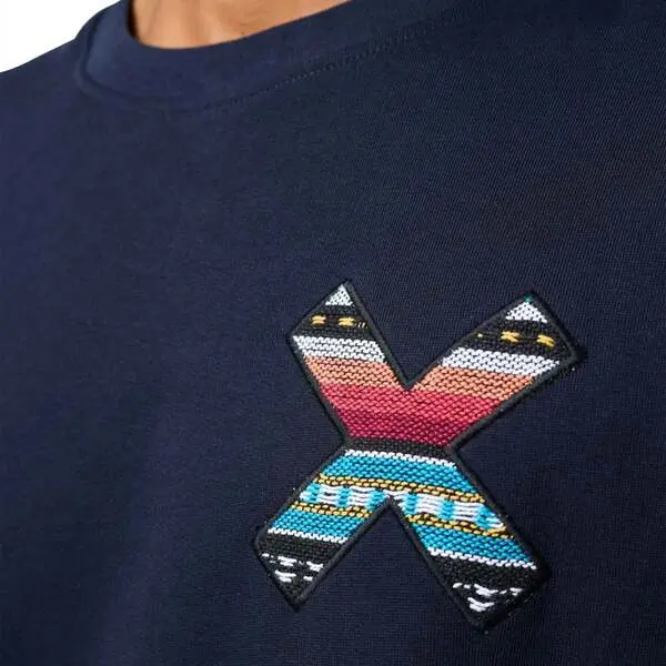 Classic X Embroidered Crew Neck Sweatshirt - Navy 1 Image