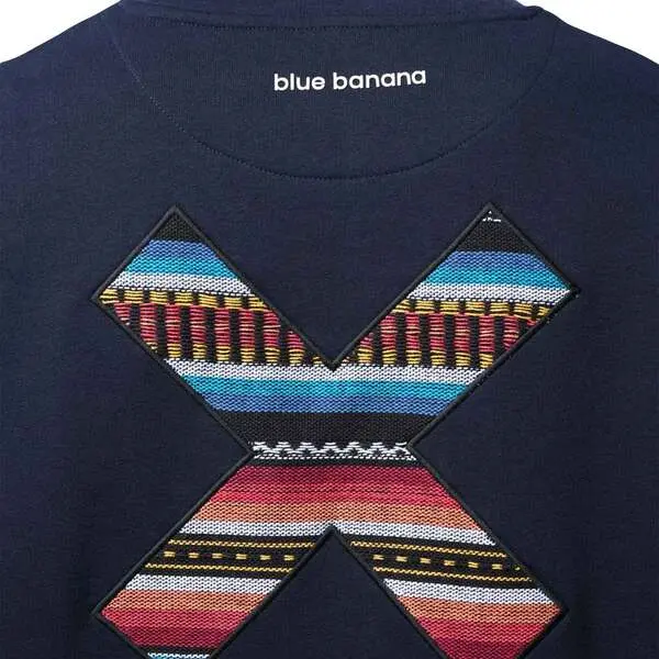 Classic X Embroidered Crew Neck Sweatshirt - Navy 2 Image