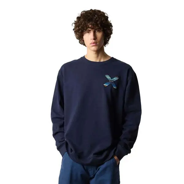 Classic X Embroidered Crew Neck Sweatshirt - Navy 3 Image
