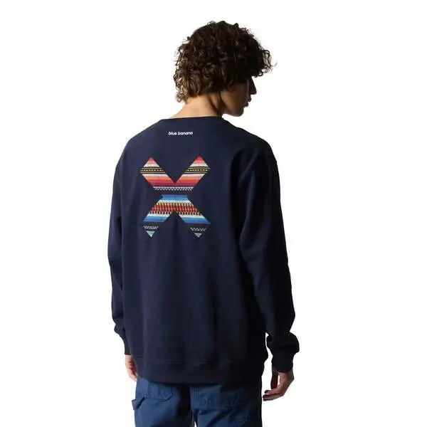 Classic X Embroidered Crew Neck Sweatshirt - Navy 5 Image