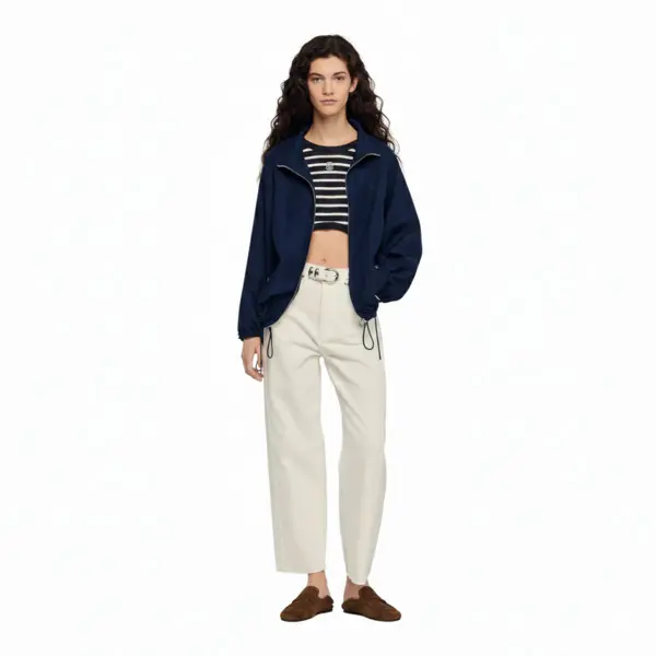 Embroidered Collar Oversized Jacket 2 Image