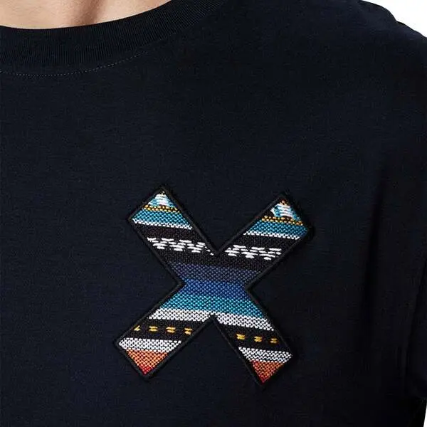 Short Sleeve X Embroidered T-shirt - Navy 1 Image