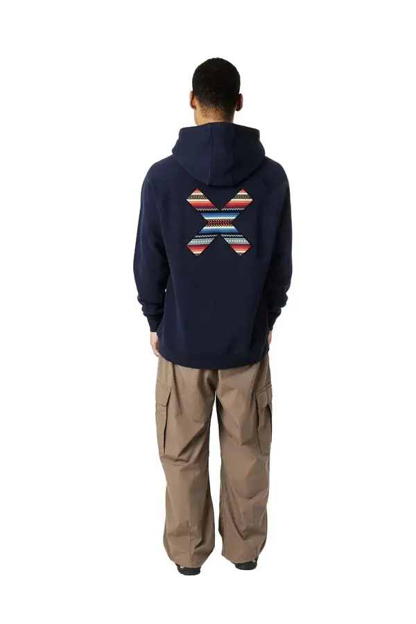 Hoodie with Coloured X Embroidery on the Chest 1 Image