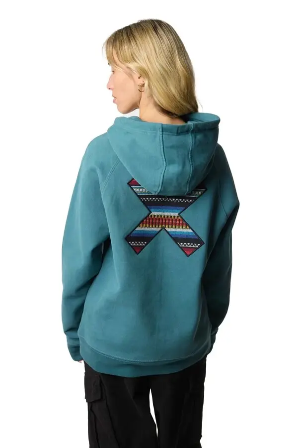 Classic X Embroidered Hoodie - Green 1 Image