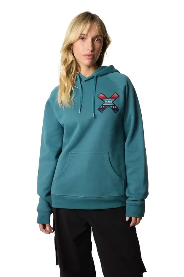 Classic X Embroidered Hoodie - Green 2 Image